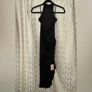 SHEIN Elegant Black Halter Dress